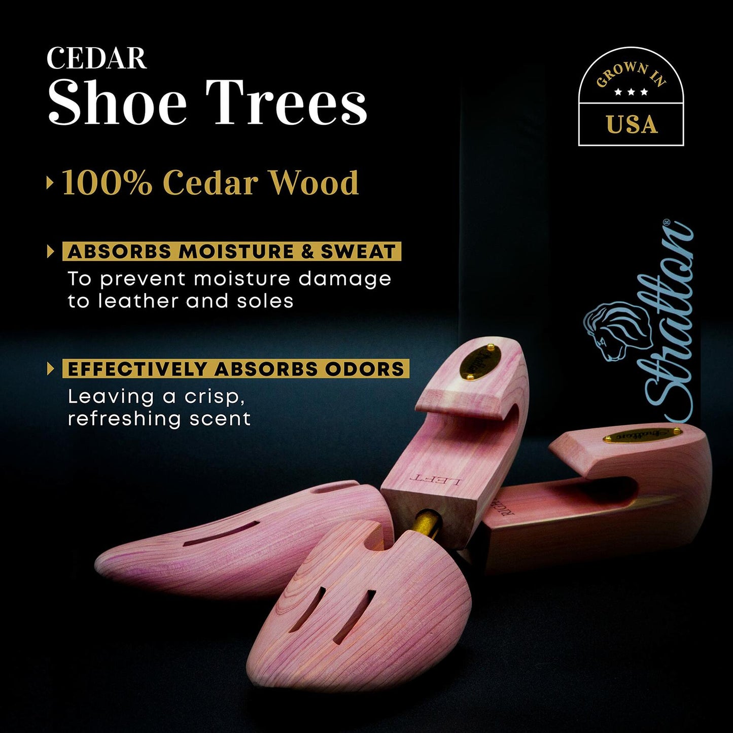 Stratton Cedar Shoe Tree Medium Fits Sizes 9-10 1-Pack USA
