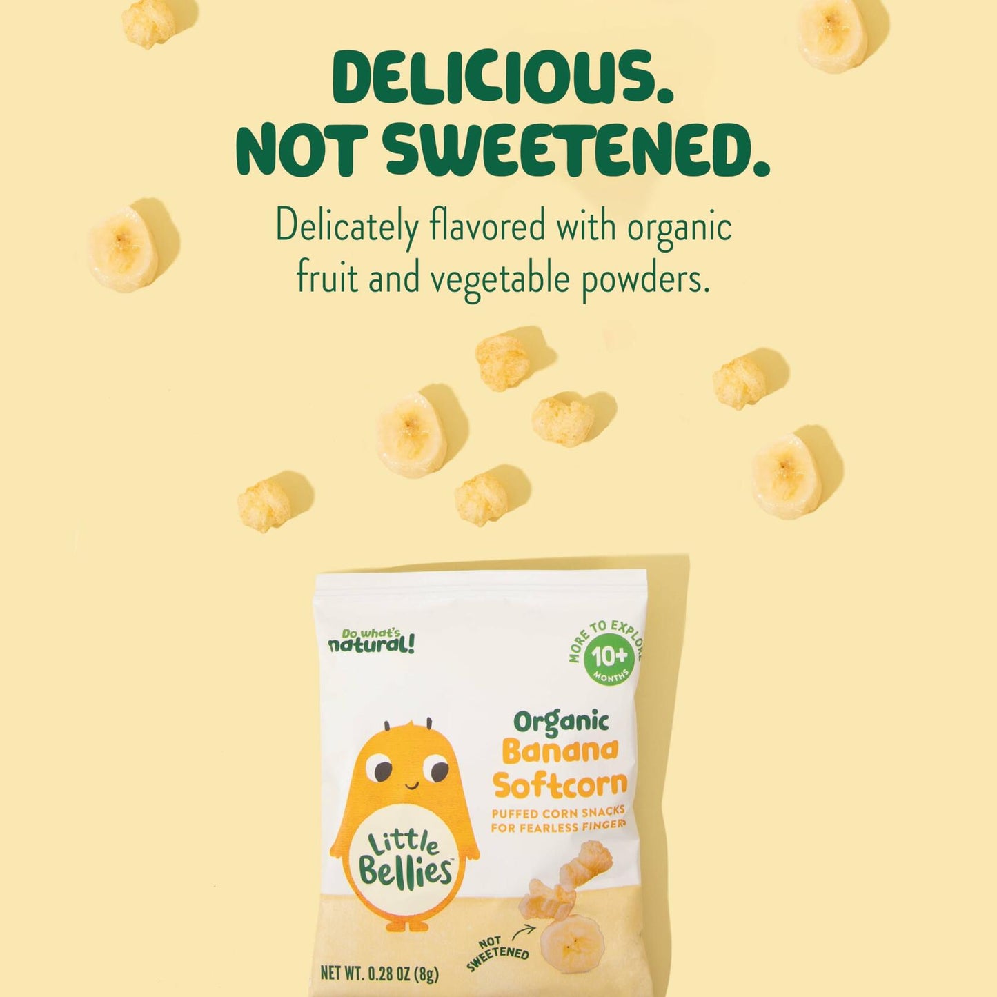 BestBy01/25 Little Bellies Organic Banana Softcorn Baby Snack 18 Pack 5.04oz