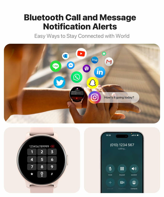 JeeJTek Smart Watch 1.83" HD, Calls, 100+ Sports Modes, IP68, iOS/Android