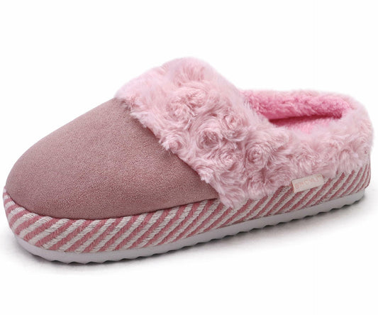 ONCAI Women's Fuzzy Suede Warm Winter Slippers Size 7 US Light Pink 2025