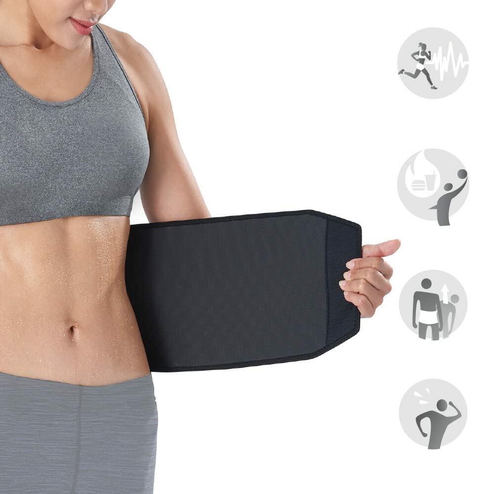 Bracoo Waist Trimmer Wrap SE22 Black Sweat Sauna Belly Belt Men & Women