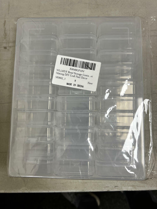 WLLHYF 31pcs Clear Plastic Bead Storage Containers Organizer Box Hinged Lid