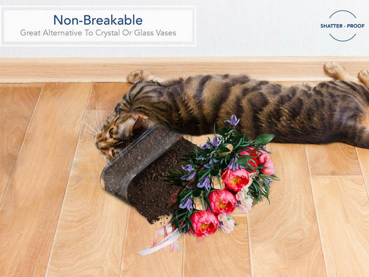 Royal Imports Acrylic Oval Flower Vase 4x12 Clear Non-Breakable Plastic