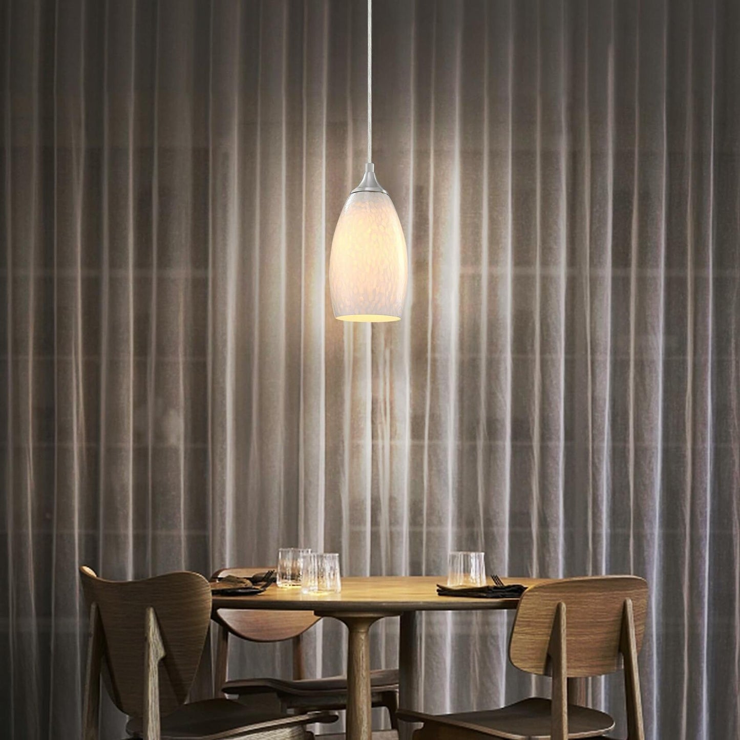 CJY CHENJINYAN 4.65" Oval Off White Glass Lamp Shade 1 Pack