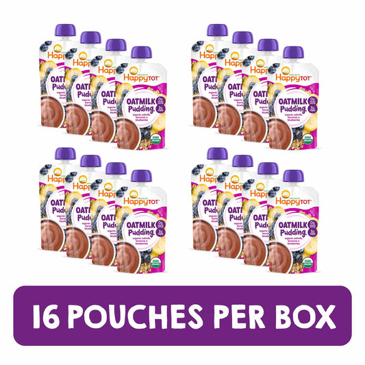 BestBy08/25 Happy Tot Organics Oatmilk Pudding Dairy-Free Toddler Snack 4oz x16
