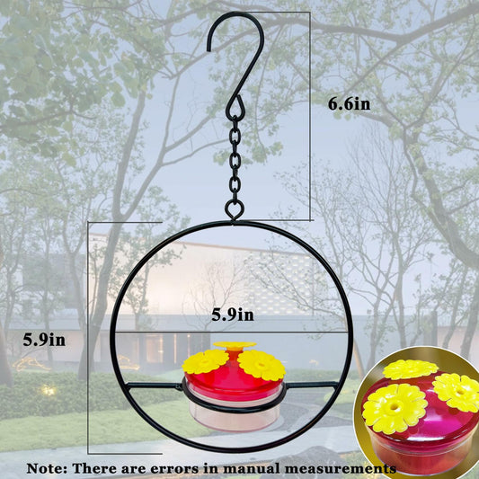 YWYWVVS Hummingbird Feeder 3-Circle Hanging Outdoor Patio Bird Feeder