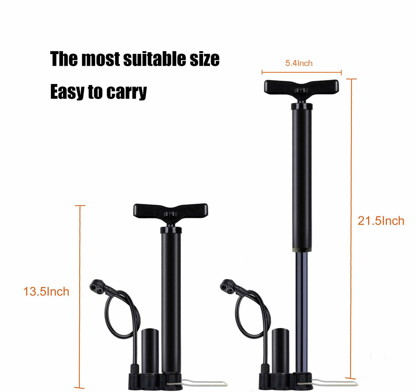VIMILOLO Bike Floor Pump Inflator for Presta & Schrader Valves with Gauge