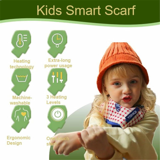 YISHIQI Kids Heated Scarf Rechargeable Neck Warmer with Power Bank