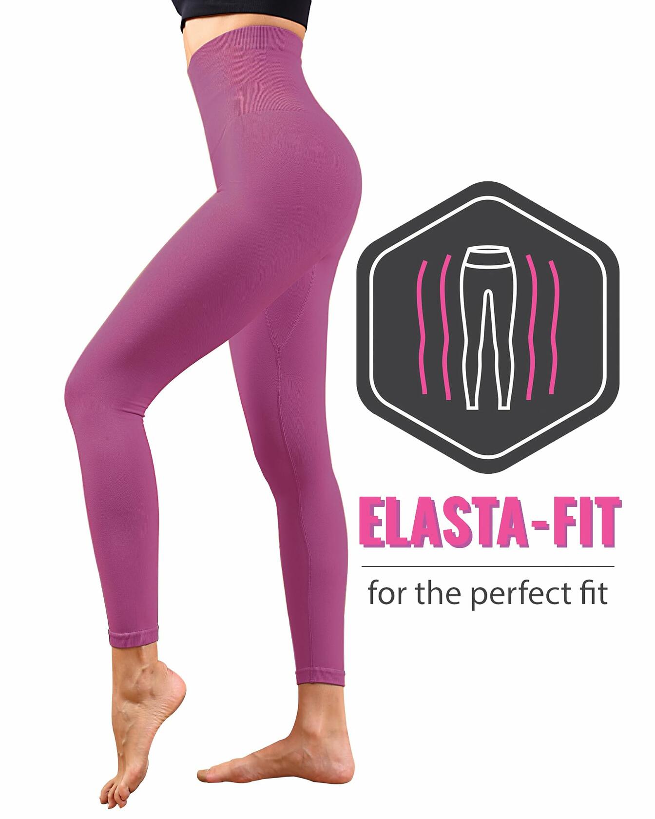 Homma High Waist Tummy Control Compression Leggings Vivid Magenta Size L