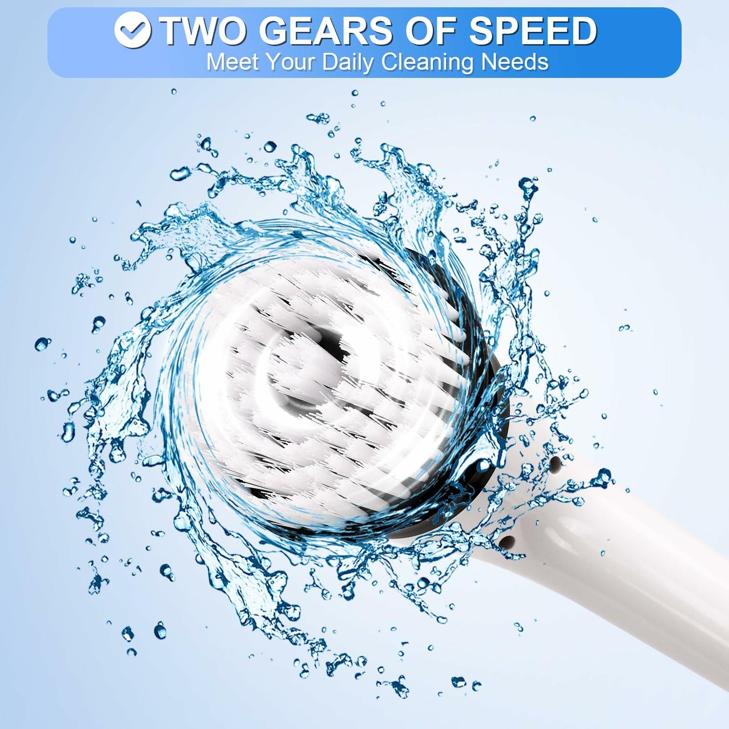 VOISEN Electric Spin Scrubber Cordless 9 Replacement Heads with Extension Arm