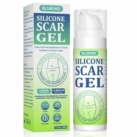 BestBy06/27 SLUKHIG Silicone Scar Gel 1.76oz Surgical & Burn Scar TreatmentCream