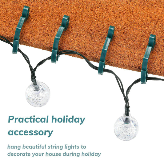 Queekay 100pcs Christmas Light Hooks Plastic Outdoor Clips Heavy Duty