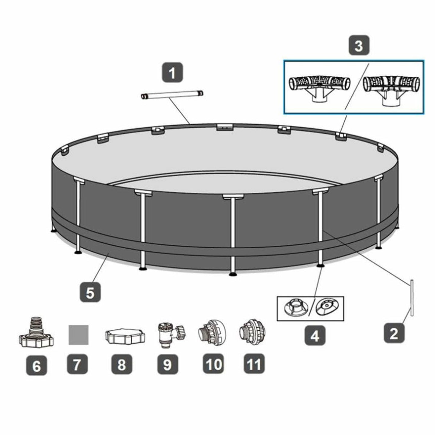 Pomya Pool T Connector Plastic Oval Replacement Joint Heavy Duty Secure Fit
