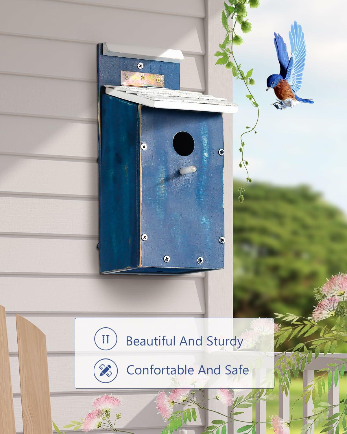 American Sky Bluebird House Oak Shingles Roof UV Resistant Outdoor