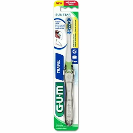 GUM Travel Toothbrush Foldable Soft Bristles Compact 1 ea