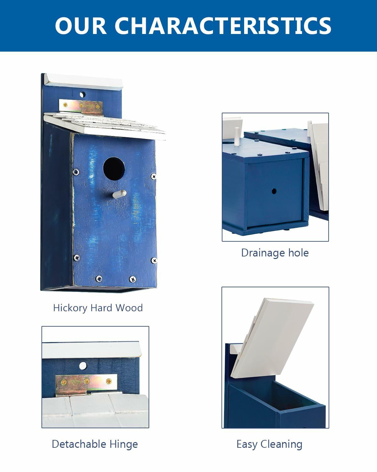 American Sky Bluebird House Oak Shingles Roof UV Resistant Outdoor