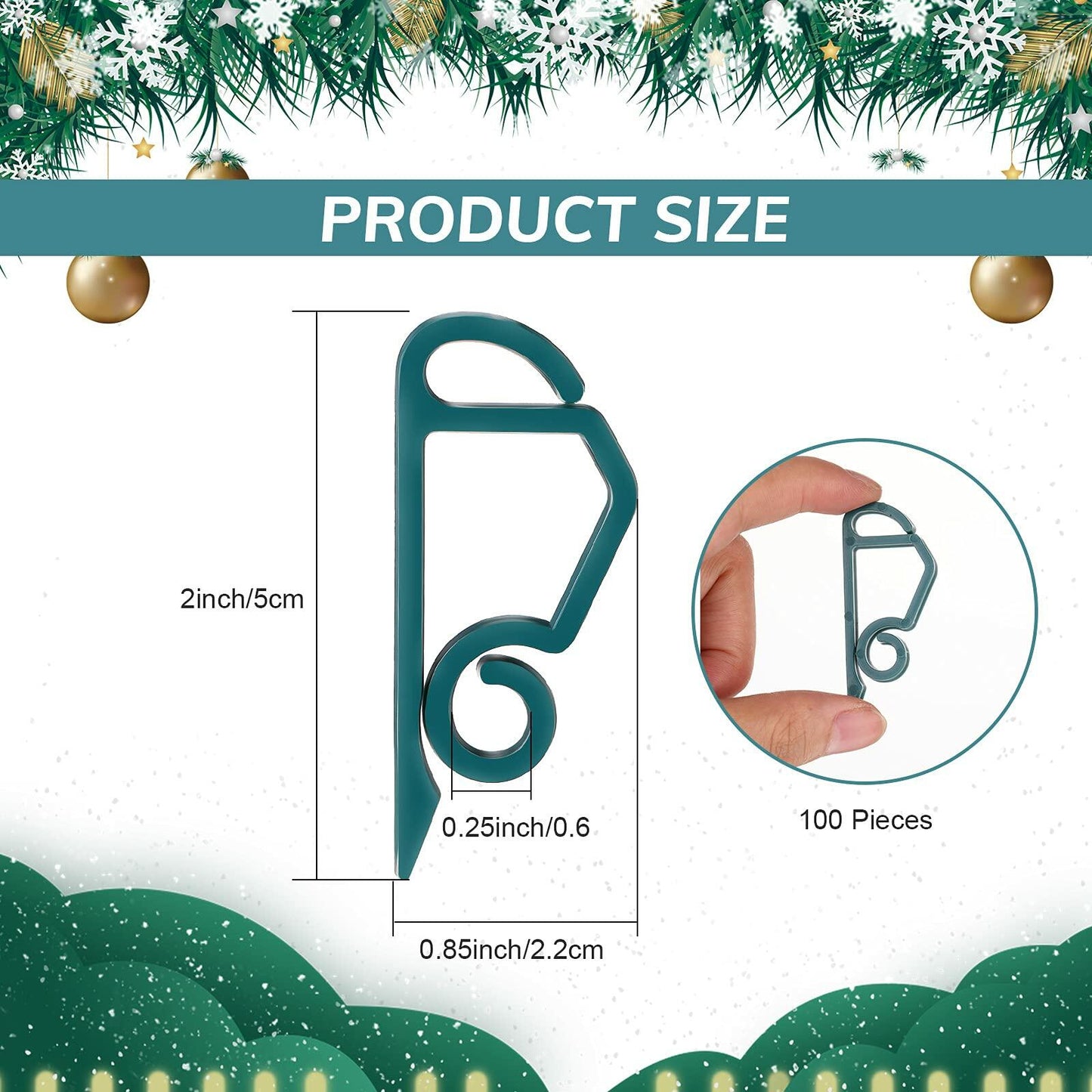 Queekay 100pcs Christmas Light Hooks Plastic Outdoor Clips Heavy Duty