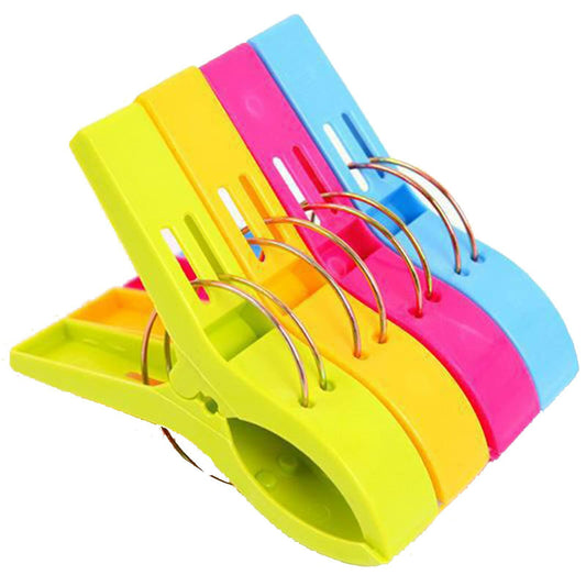 Loialpupy 4 Pack Plastic Beach Towel Clips Windproof Clips for Towels