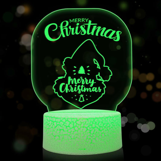 3D Illusion Lamp Xmas Night Light USB Touch Control 7 Colors Style 2 Xmas Gift
