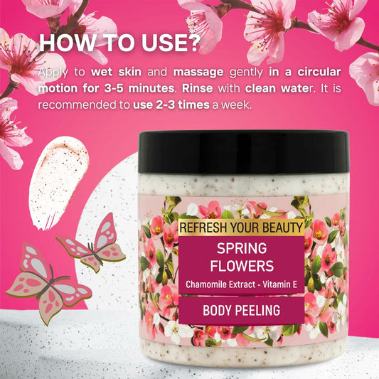 Oriense Body Scrub 16.9oz Spring Flowers Chamomile Hydrating New