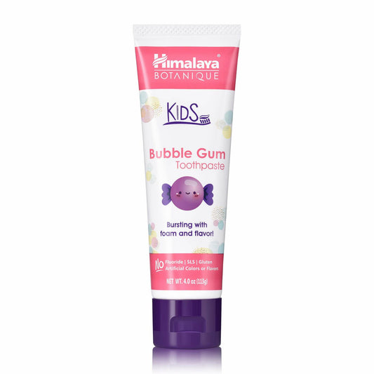 Himalaya Botanique Kids Toothpaste Herbal Bubble Gum Flavor Fluoride-Free 4oz