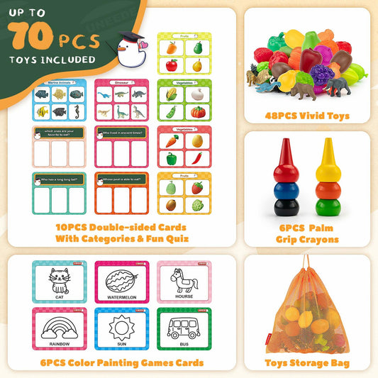 UNEEDE 3-in-1 STEM Sorting Toys Montessori Educational Game 70pcs New