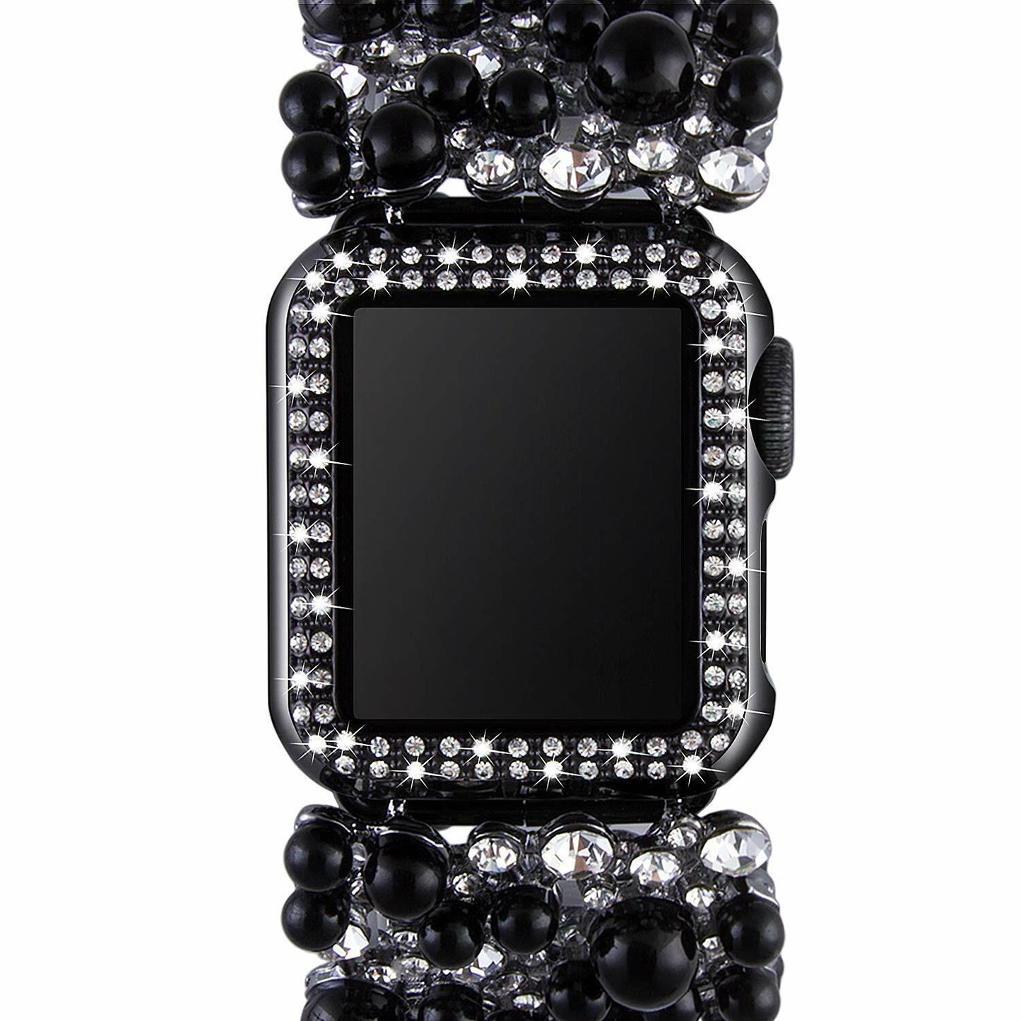 VIQIV Bling Face Bumper Case Cover for Apple Watch 38-44mm Series 1-5 Black