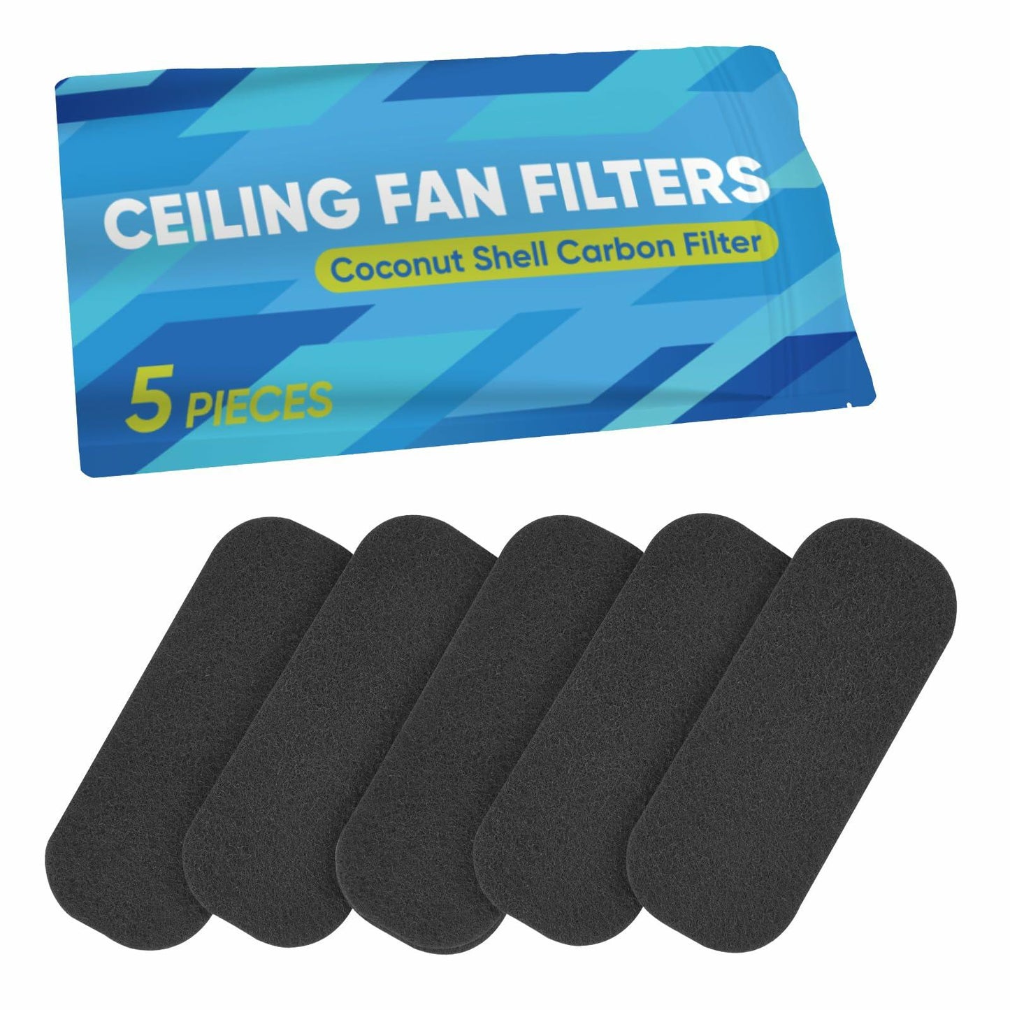 5pcs Ceiling Fan Carbon Filters Activated Coconut Shell Pads Air Purifier