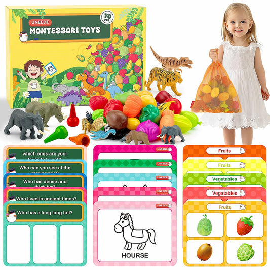 UNEEDE 3-in-1 STEM Sorting Toys Montessori Educational Game 70pcs New