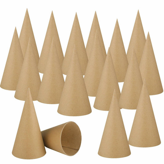 Zhanmai 3 Pc Paper Mache Cones 5.9x2.75in Cardboard Craft DIY Ornament