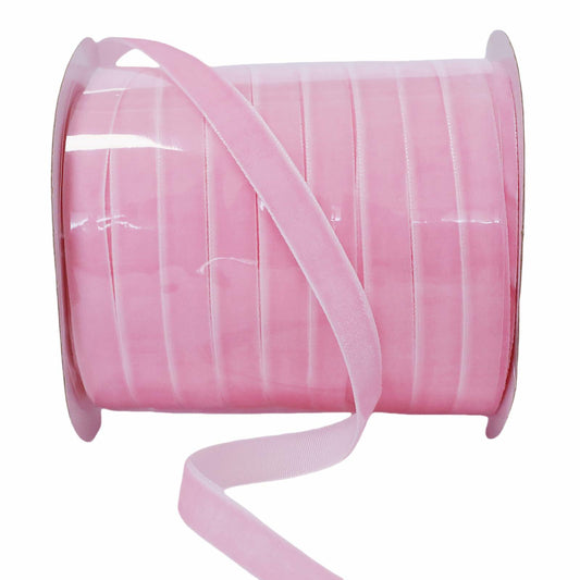 Abbaoww Pink Velvet Ribbon 3/8 Inch Single Face 50 Yards Gift Wrap