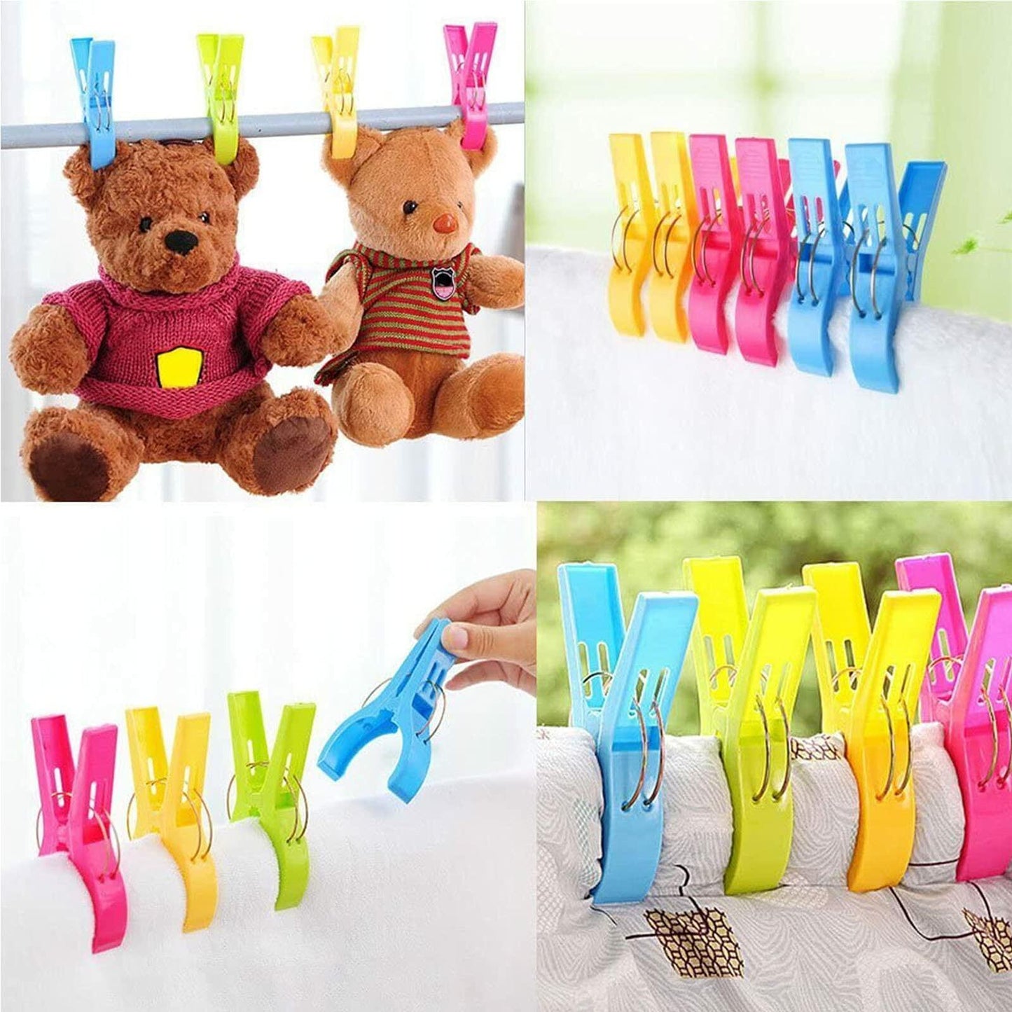 Loialpupy 4 Pack Plastic Beach Towel Clips Windproof Clips for Towels