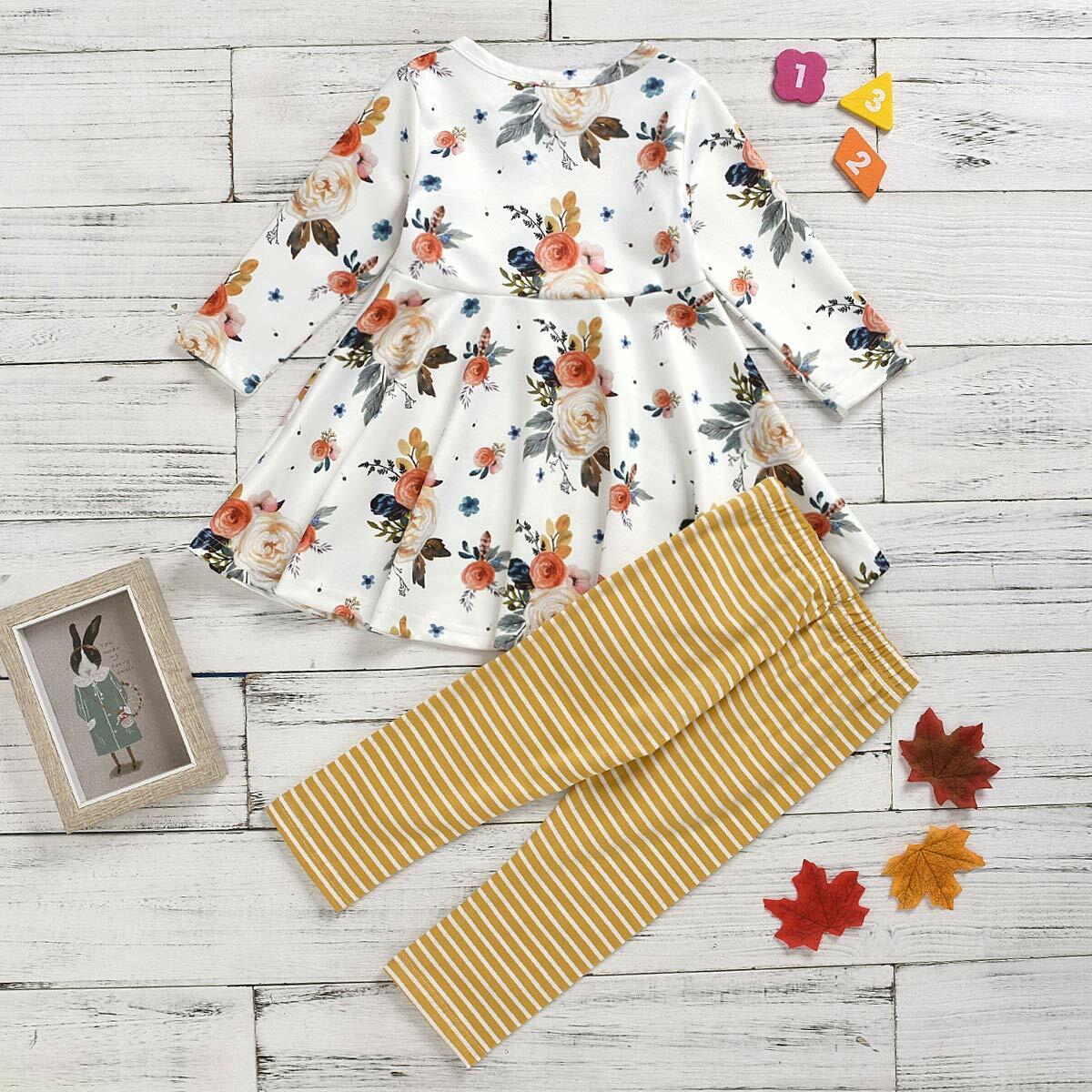 Aimaopao Toddler Girls Red Floral Tunic Top & Pants Set Size 6T