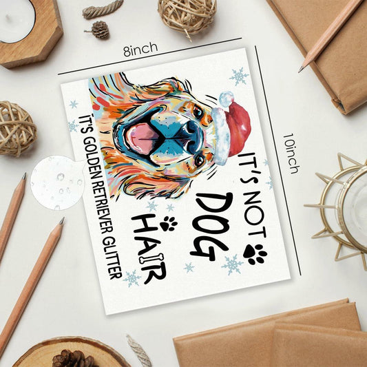 APJYM Golden Retriever Christmas Wall Art 10x8 Unframed Holiday Decor