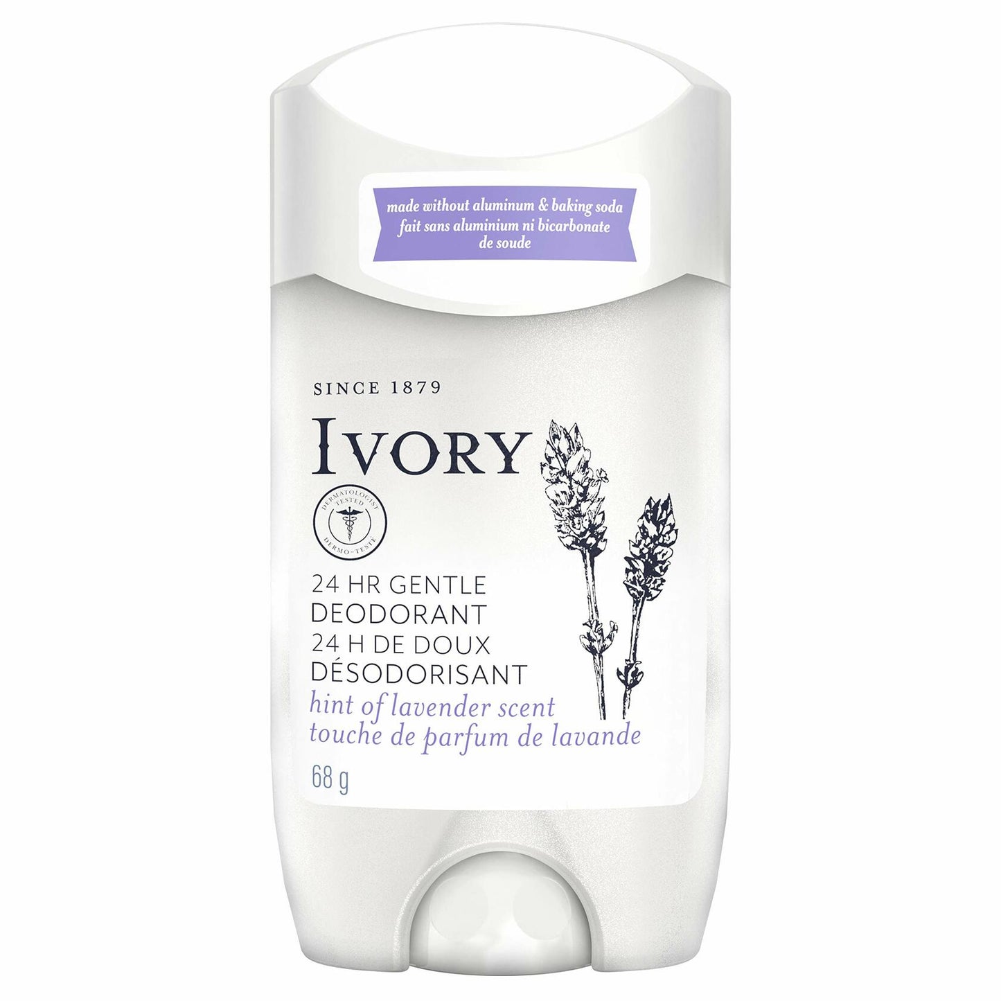 Ivory Gentle Aluminum Free Deodorant Stick Lavender 2.4oz New