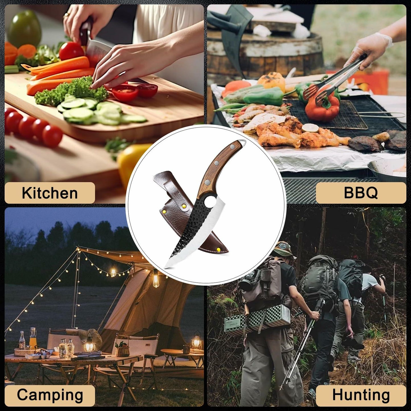 Choies Japanese Chef Knife Damascus Steel Kitchen Knife with Sheath New