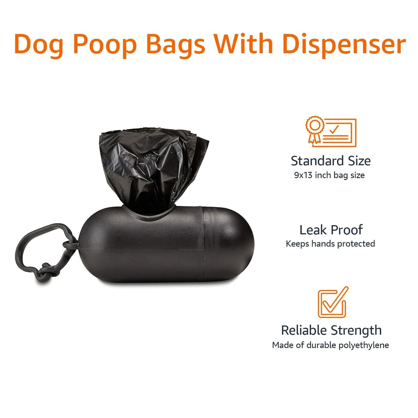 Amazon Basics Dog Poop Bags with Dispenser 300 Count Leakproof Unscented