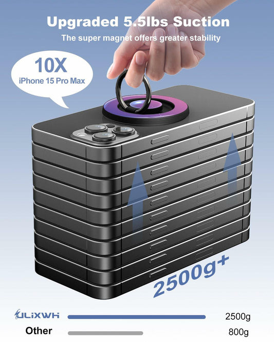 MagSafe Ring Holder Stand 360° Magnetic Grip Purple for iPhone 12-15