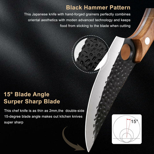 Choies Japanese Chef Knife Damascus Steel Kitchen Knife with Sheath New