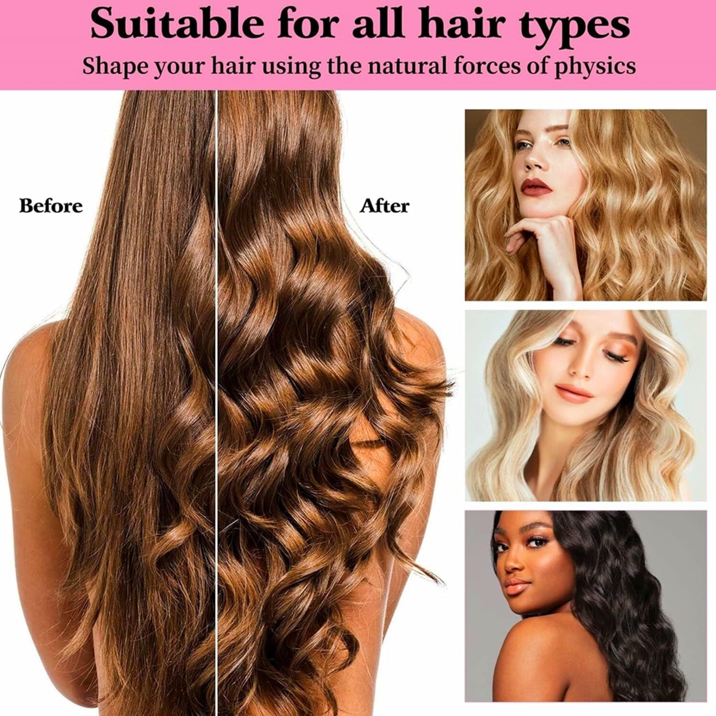 Heatless Curling Scrunchie Satin Hair Curler Overnight No Heat Soft Satin