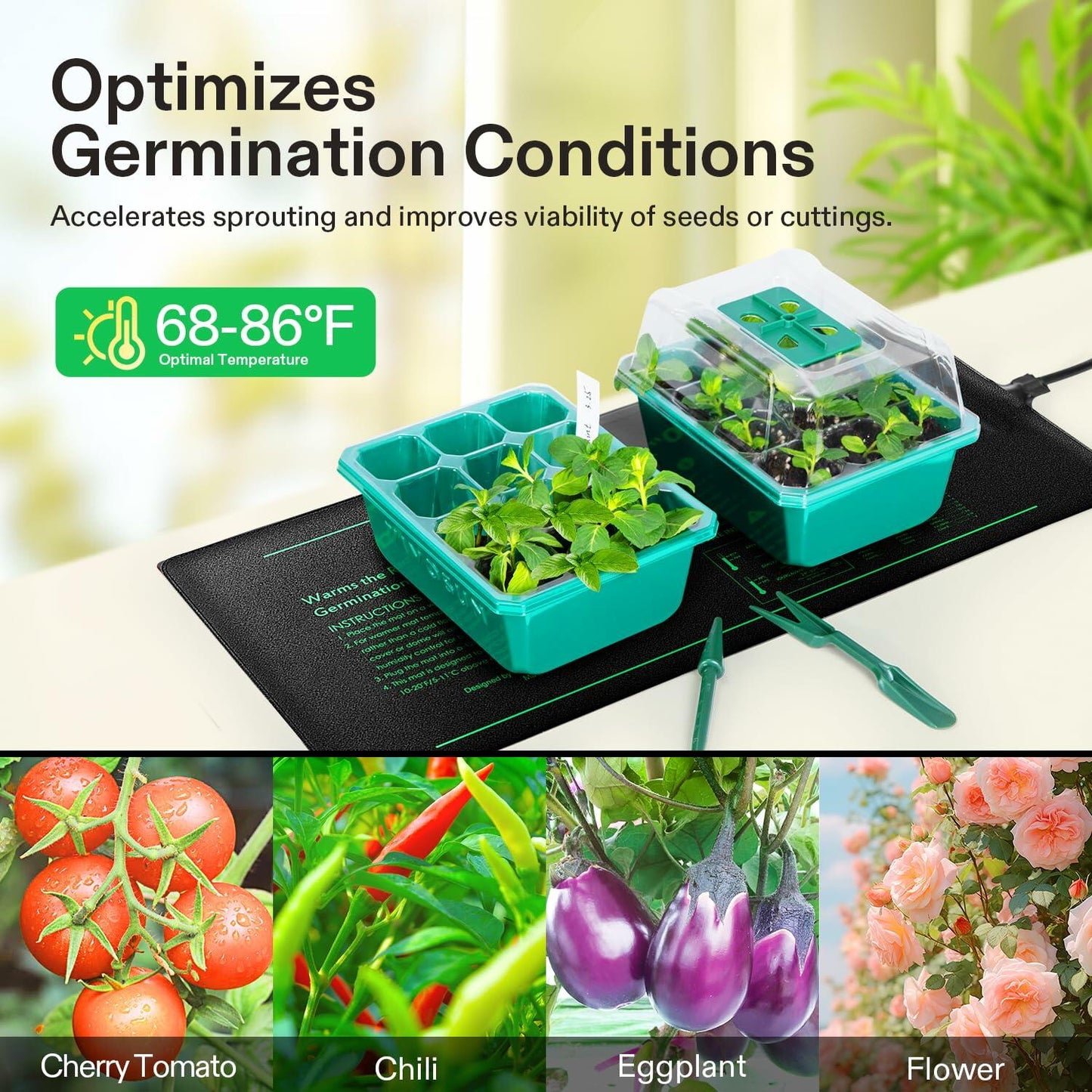 VIVOSUN Seedling Heat Mat 10x20.75in 20W Waterproof UL MET Certified