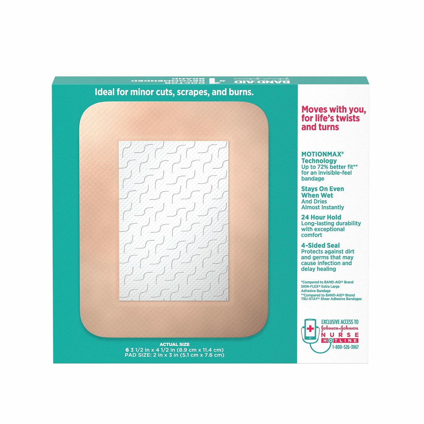 Band-Aid Skin-Flex Large Adhesive Wound Covers 6ct Flexible Sterile