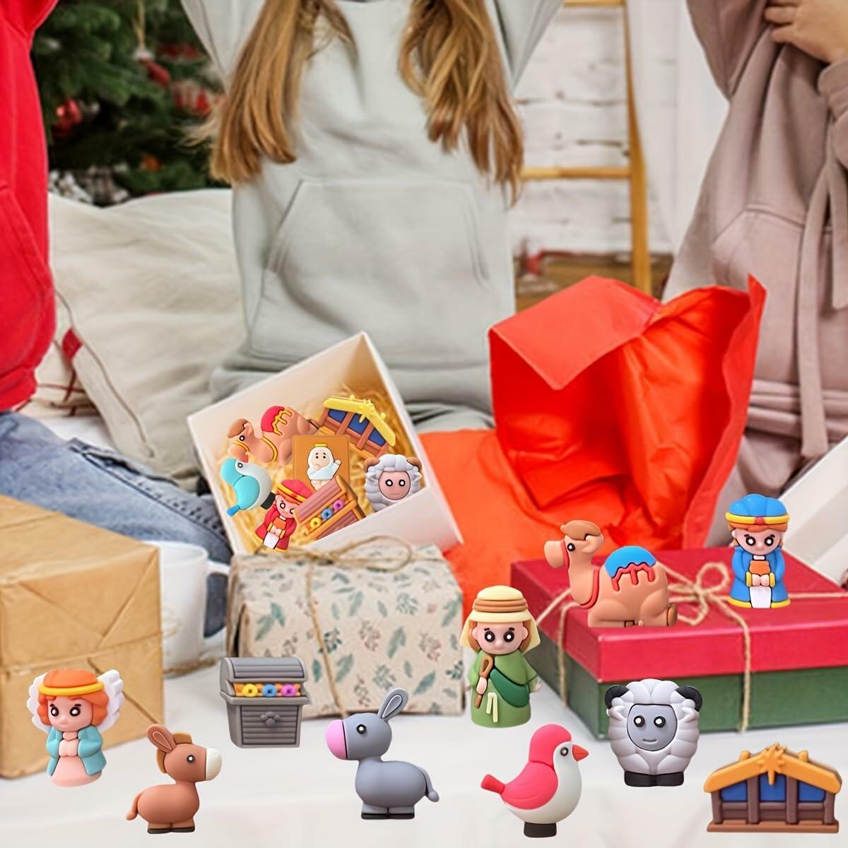Cherislpy 2025 Nativity Advent Calendar Kids Christian Xmas Toy