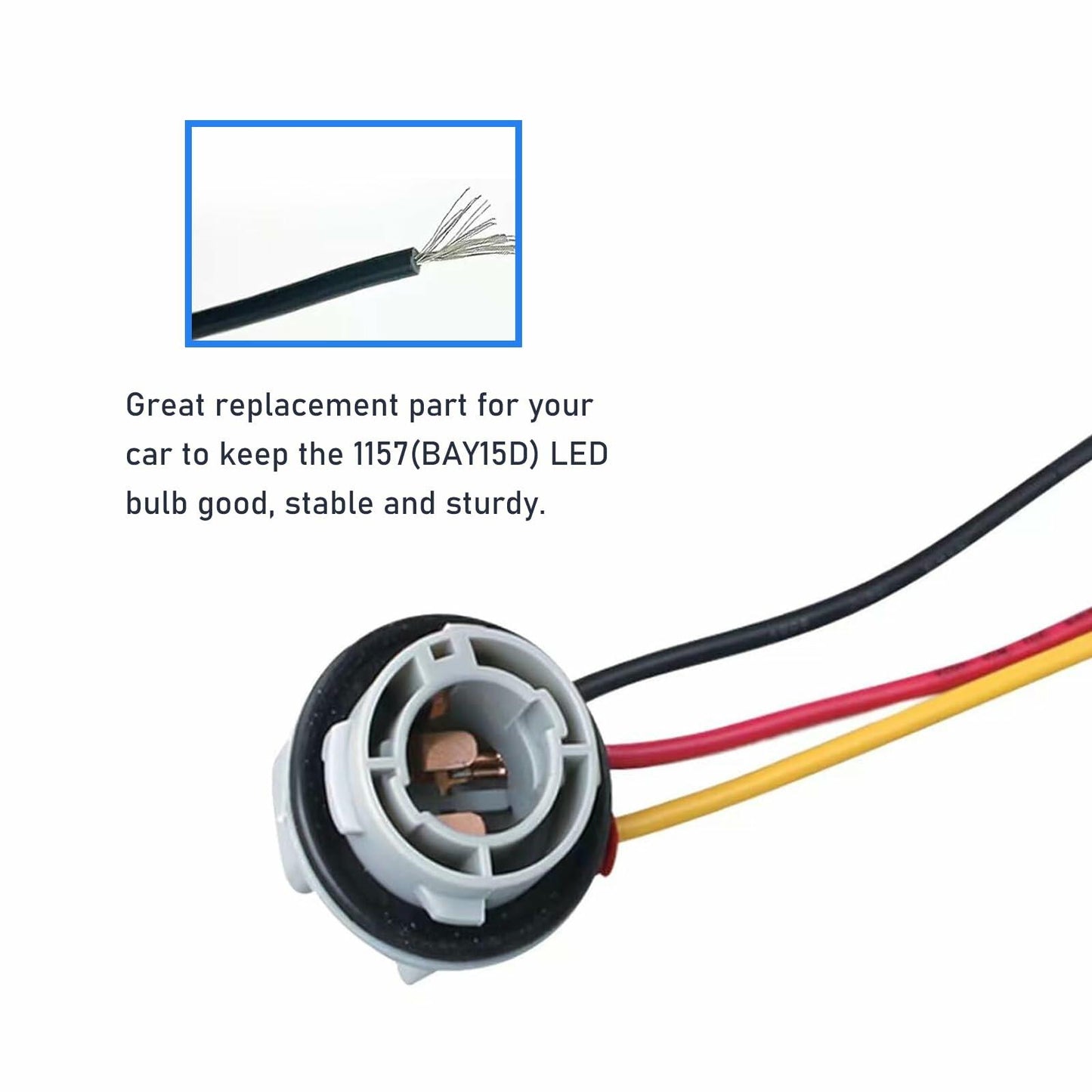 fasebeek 2-Pack 1157 Socket Harness Adapter Gray Universal Car Truck Van