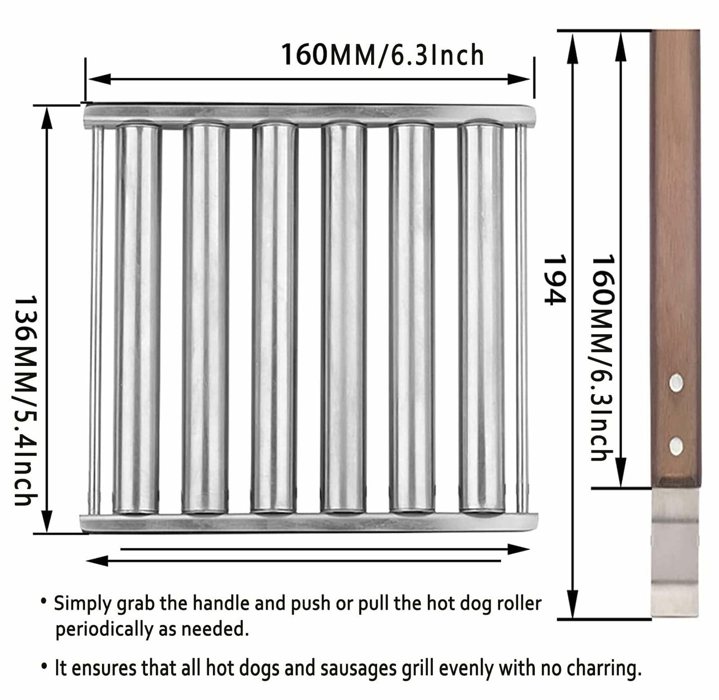KUZEOLON Hot Dog Roller Machine 9999111 for Evenly Cooked Hot Dogs