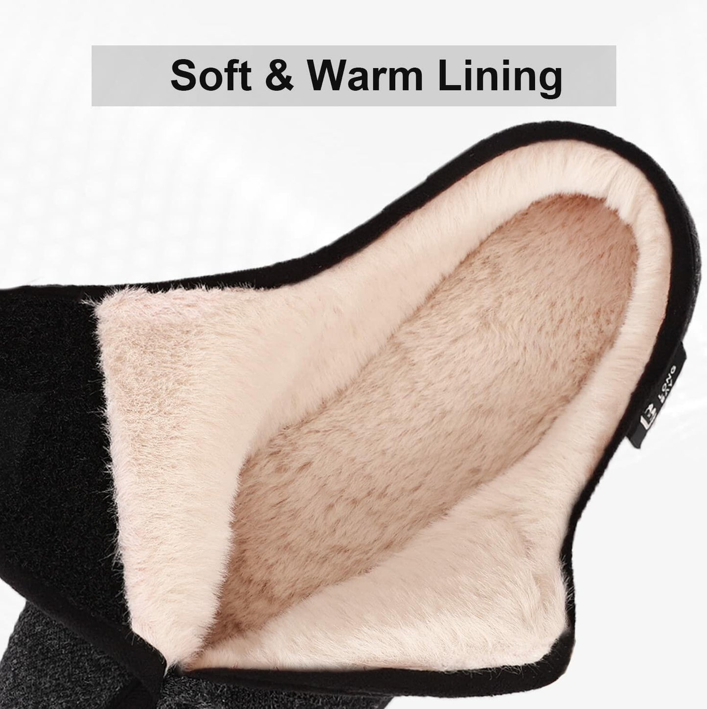 LongBay Diabetic Slippers Women 7 B(M) Black Memory Foam Cozy House Shoes