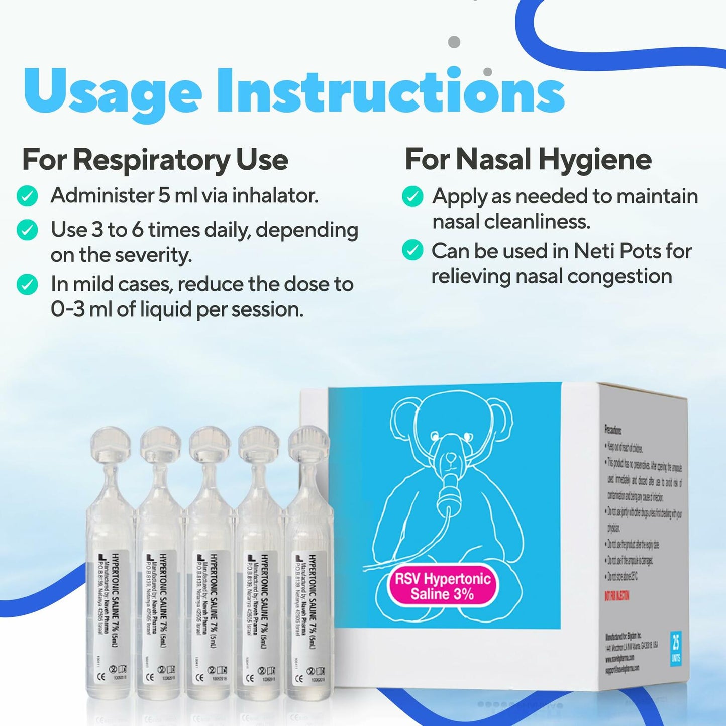 BB05/27 NAVEH PHARMA 3% Hypertonic Saline Solution 25 Vials 0.17 FL OZ