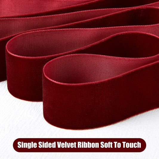 Khaki Velvet Ribbon 1/4" x 20 Yards Double Face for Crafts Gift Wrapping