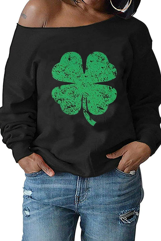 esoaripe Women's Oversized Off Shoulder Sweatshirt Blouse XL