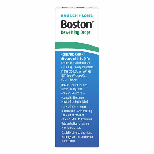 BB06/26 Bausch + Lomb Boston Rewetting Drops 0.34 fl oz RGP Contact Lenses